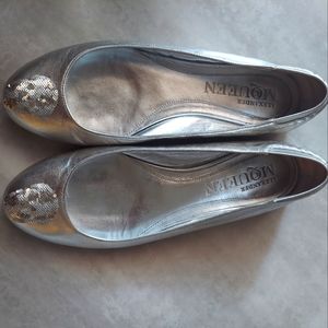 Silver Alexander McQueen Ballet Flats
